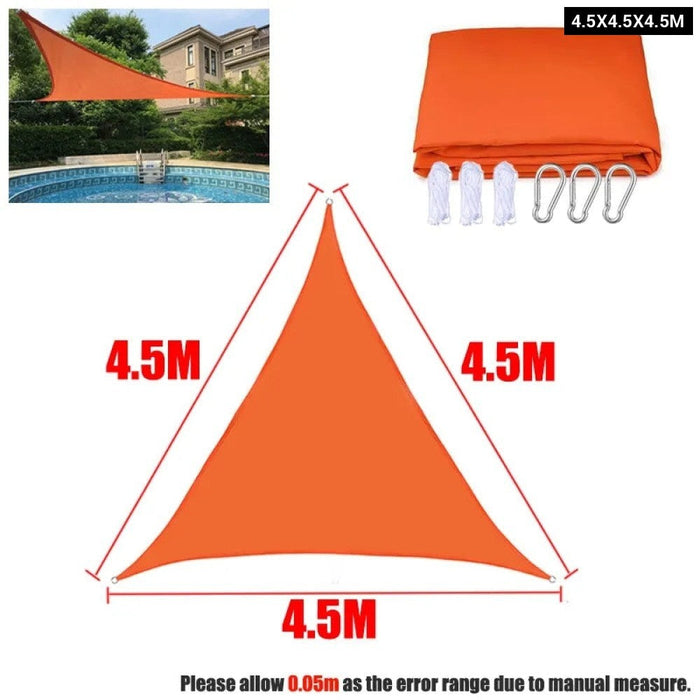 Orange All size Waterproof Sun Shade Sail Square Rectangle Triangle Garden Terrace Canopy Swim Shade Camp Hiking Yard Awnings