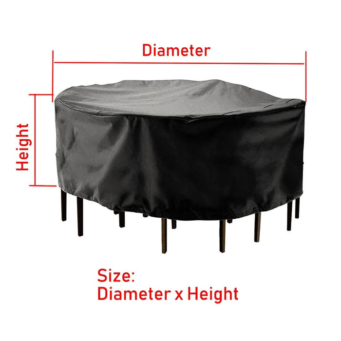 Outdoor Garden Furniture Cover Round Table Chair Set Waterproof Oxford Wicker Sofa Protect Patio Rain Snow Dust Covers