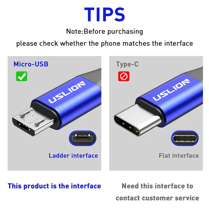 Fast Charge Micro Usb Cable For Samsung Xiaomi Android