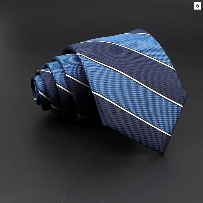 Mens Jacquard Striped Tie For Business Weddings And Daily Wear