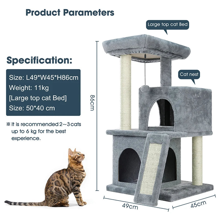 Multi Level Cat Tree Condo Toys Nest