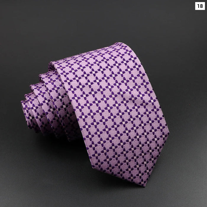 Silk Tie Classic Striped Plaid Necktie For Men 100% Jacquard Woven Business Wedding Party Daily Suit Gift