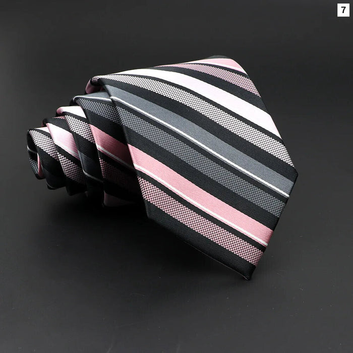 Mens Jacquard Striped Tie For Business Weddings And Daily Wear