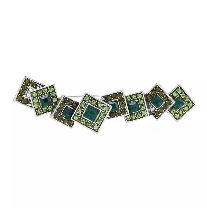 Rhinestone Brooch Pin Geometric Design 2 Colours Punk Style