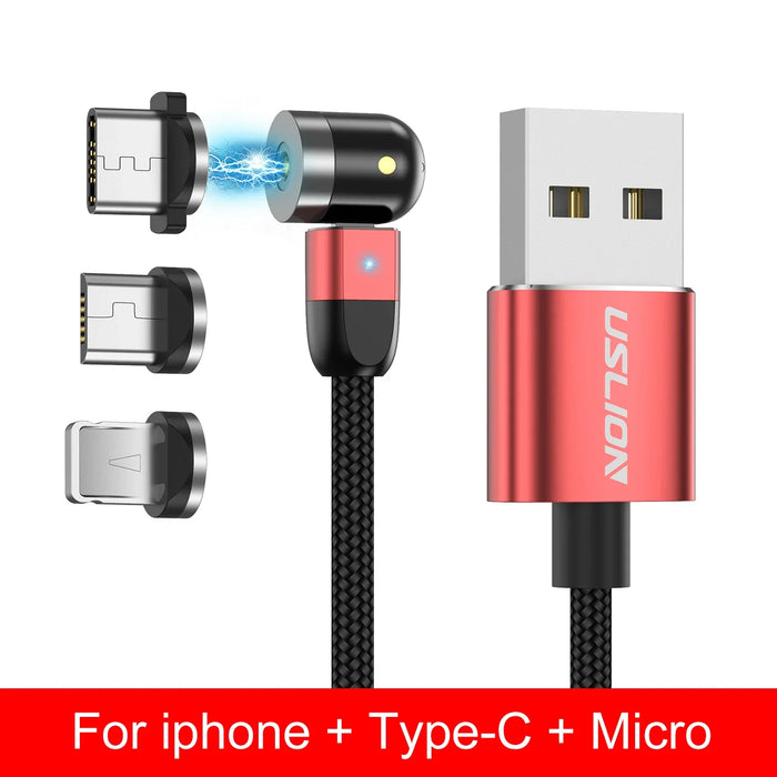 360 180 Rotating Magnetic Usb Fast Charging Cable Type C/Micro Usb