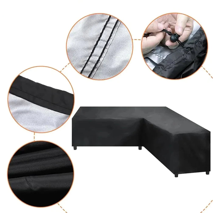 Waterproof Corner Sofa L Shape Cover Rattan Patio Garden Furniture Protective Cover All-Purpose Outdoor Dust Covers 12 SIZES