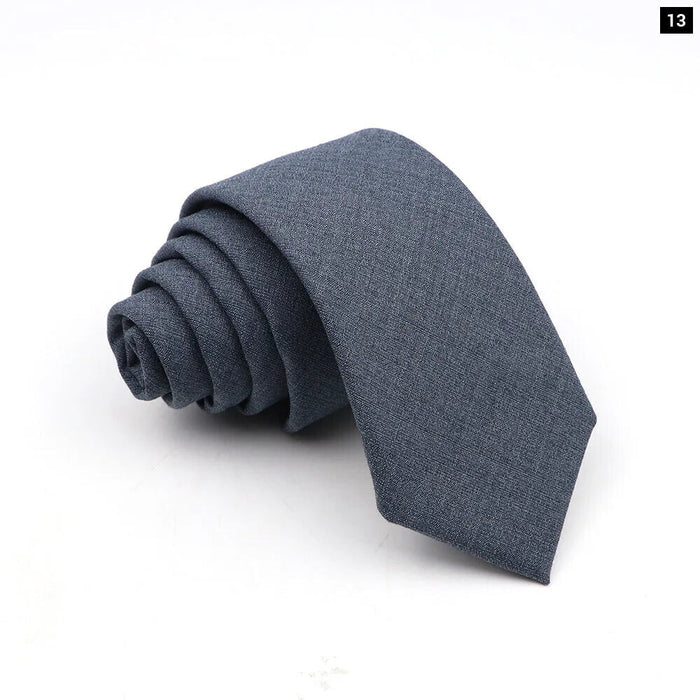 Mens Skinny Tie Wrinkle-Free Wedding Necktie In Pink Blue Or Grey