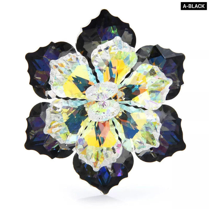 Glass Flower Brooch 14 Colours