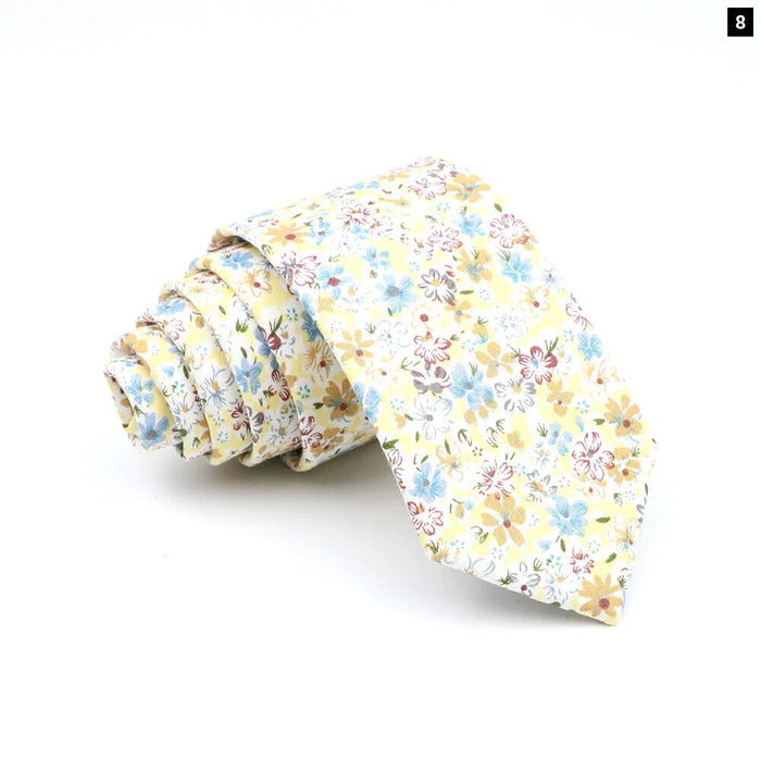 Floral Skinny Tie For Men Weddings And Parties