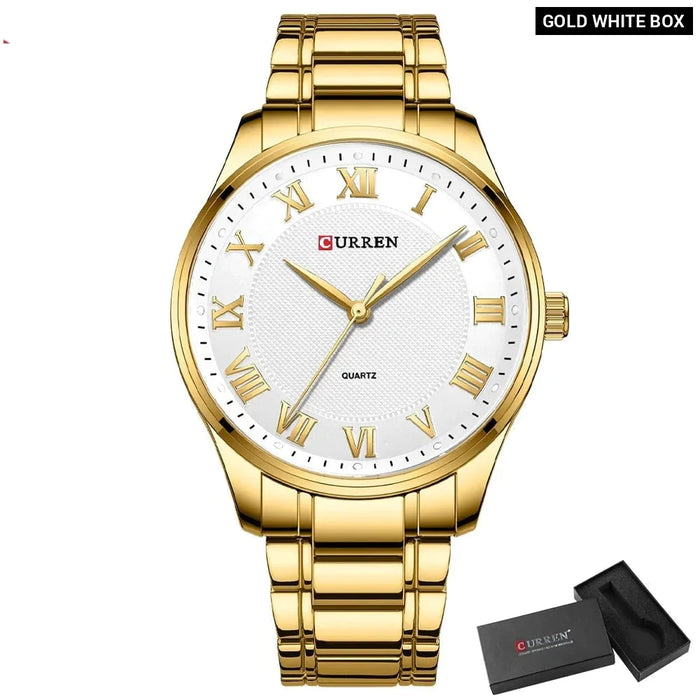 Quartz Mens Watch With Stainless Steel Band For Business Brand Silver Wristwatch For Male