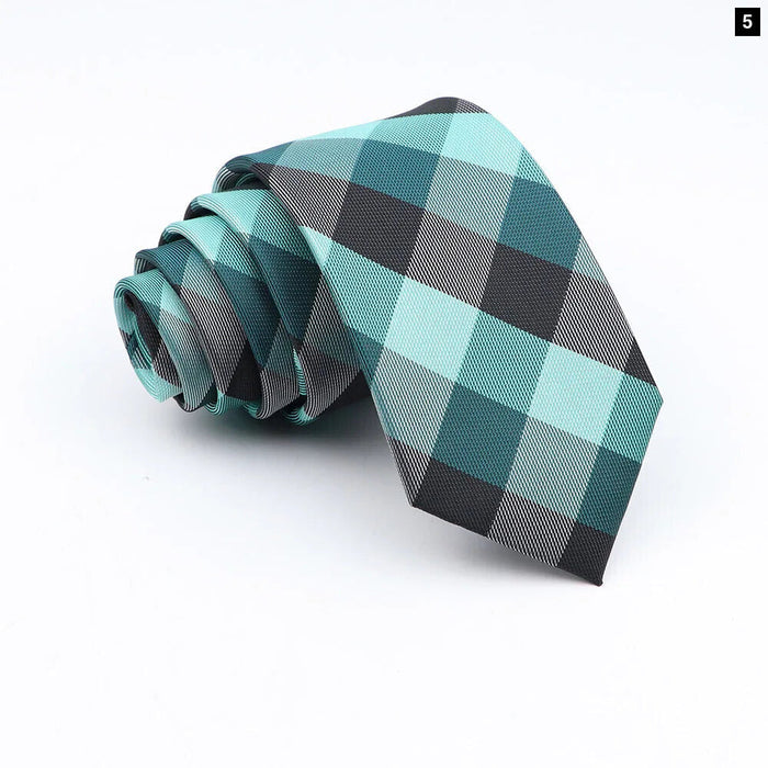 Classic Jacquard Plaid Neck Tie 6Cm Width