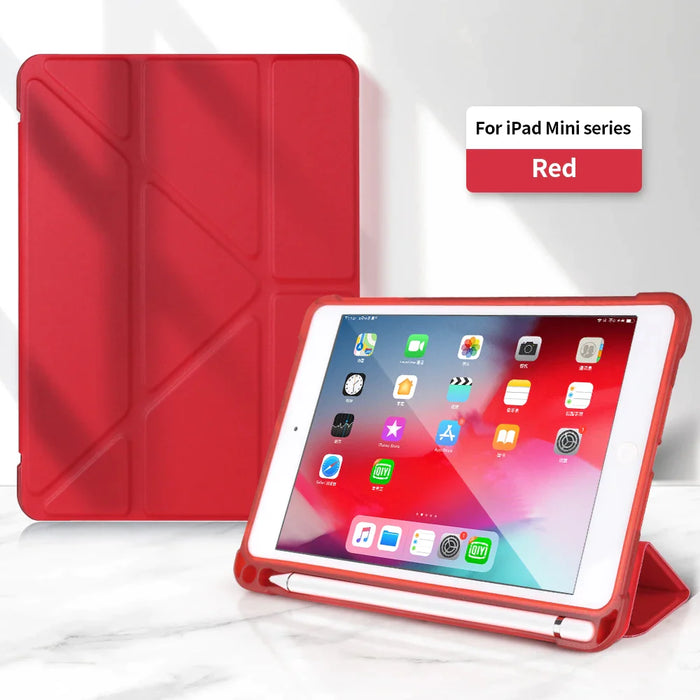 Pu Leather Stand Case For Ipad Mini Ultra Slim Cover With Pencil Holder