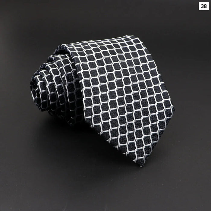 Mens Jacquard Striped Tie For Business Weddings And Daily Wear