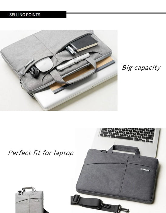 For Macbook Notebook Air Pro 13,14,15.6 Inch Shoulder Case Messenger Hand & Laptop Bag