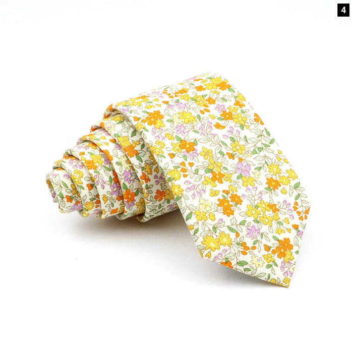 Floral Skinny Tie For Men Weddings And Parties