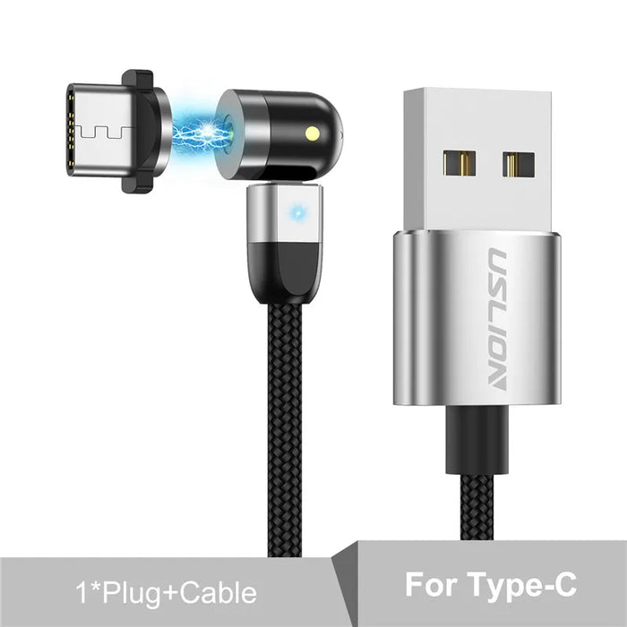 360 180 Rotating Magnetic Usb Fast Charging Cable Type C/Micro Usb