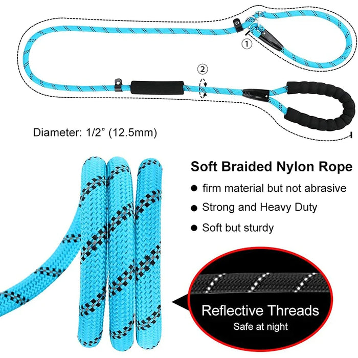 Anti Choking Dog Leash Padded Reflective Strong And Sturdy Slip Lead