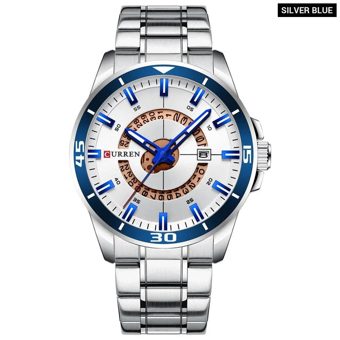 Fashion Design Stainless Steel Quartz Wristwatch With Date