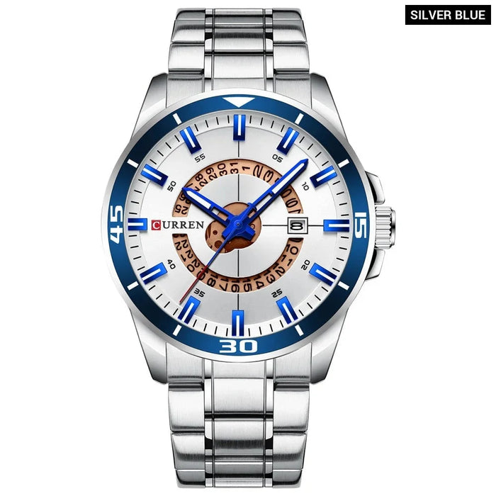 Stainless Steel Quartz Male Wristwatch With Date