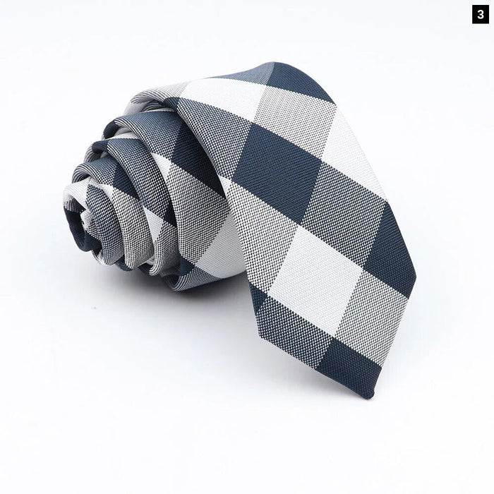 Classic Jacquard Plaid Neck Tie 6Cm Width