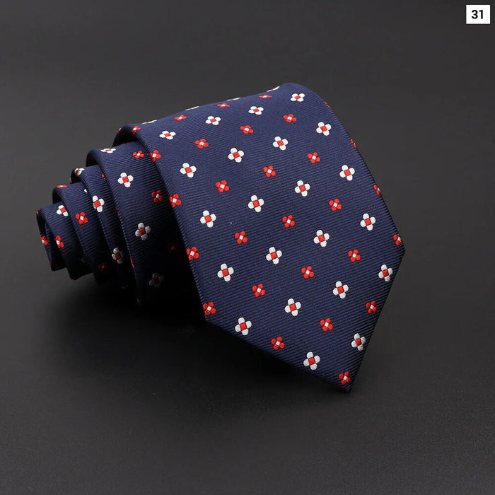 Classic Dots Neck Ties Red Blue 8Cm For Mens Business And Wedding Attire