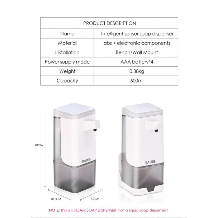 Electric Automatic Hand Free Foam Soap Dispenser