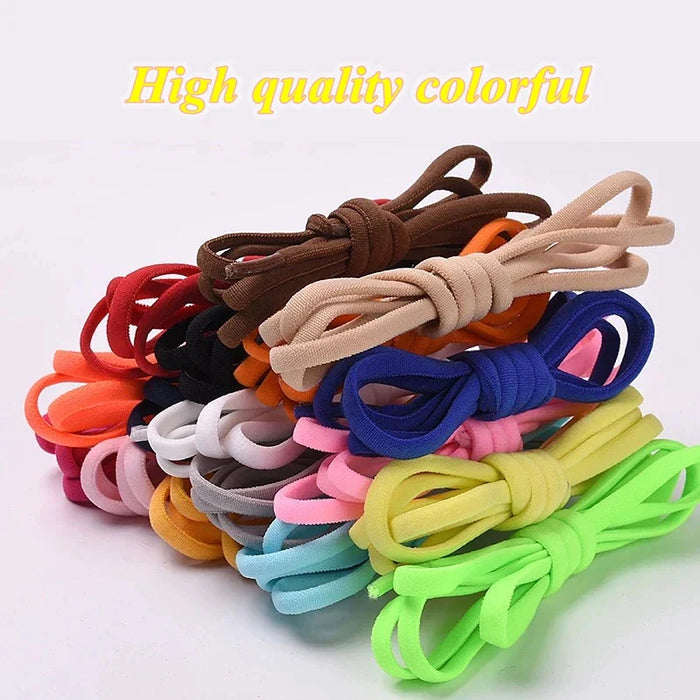 Semicircle No Tie Elastic Sneakers Metal Lock Lazy Shoe Laces For Kids & Adults Shoes