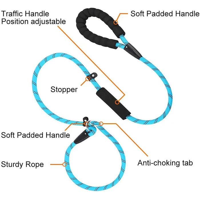 Anti Choking Dog Leash Padded Reflective Strong And Sturdy Slip Lead