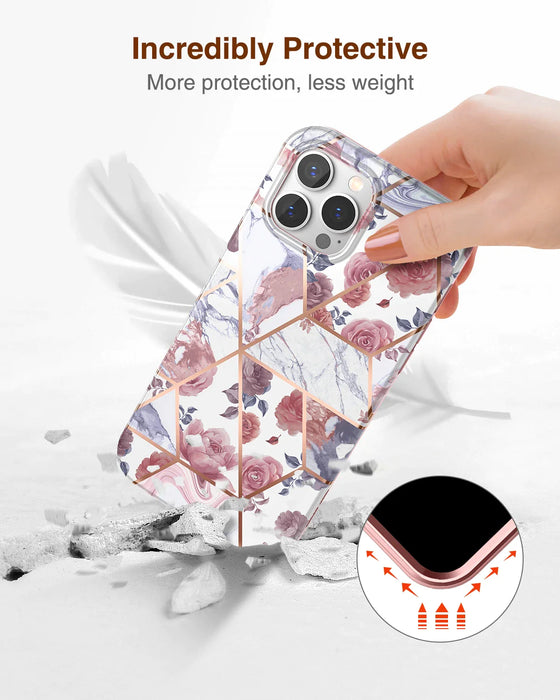 Marble 2 In 1 Shockproof Case For Iphone13 Pro Fashion Colour 360 Protection