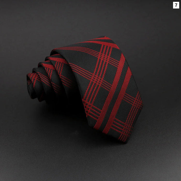 Classic Plaid Striped Tie For Weddings Business And Parties