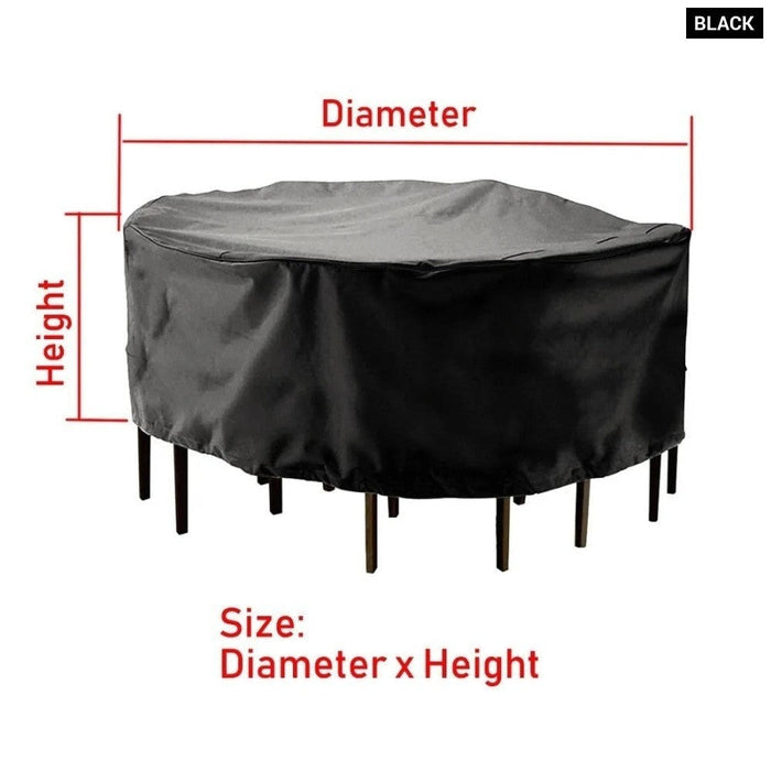 Outdoor Garden Furniture Cover Round Table Chair Set Waterproof Oxford Wicker Sofa Protect Patio Rain Snow Dust Covers