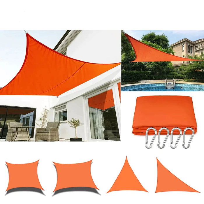 Orange All size Waterproof Sun Shade Sail Square Rectangle Triangle Garden Terrace Canopy Swim Shade Camp Hiking Yard Awnings