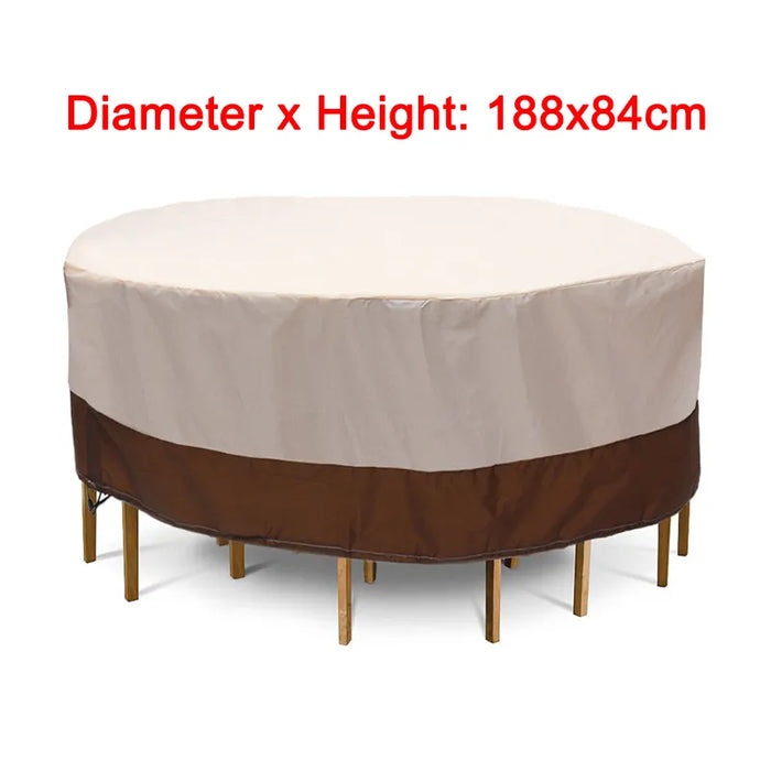 Oxford Cloth Waterproof Round Table Dust Cover Outdoor