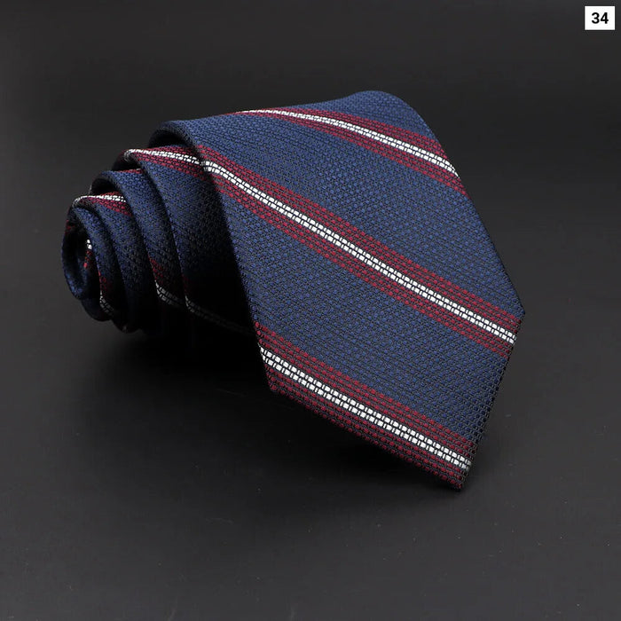 Mens Jacquard Striped Tie For Business Weddings And Daily Wear