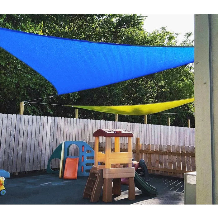 Blue 300D Regular Triangle Shade Sail Waterproof Polyester Awning Sun Outdoor Sun Shelter Garden Camping Canopy Shed