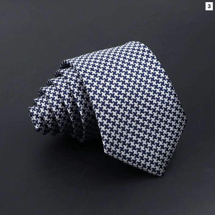 Classic Mens Tie Business Solid Colour Stripe Plaid Dots 7Cm Jacquard Wedding Daily Wear Cravat Gift