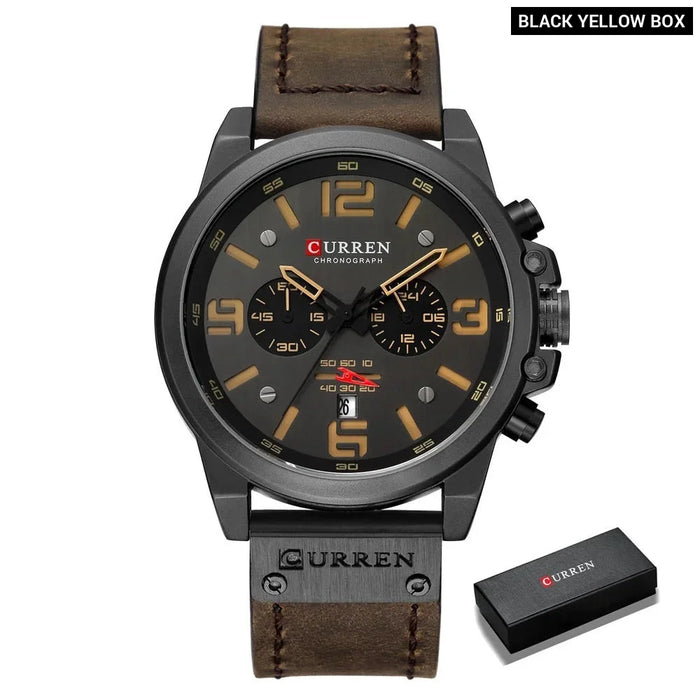 Newest Men Watches Quartz Mens Wristwatches Leather Military Date Male Clock