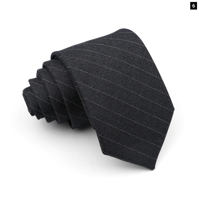 Mens Ties Jacquard Woven Striped Plaid Necktie 7Cm Polyester Wedding Accessory