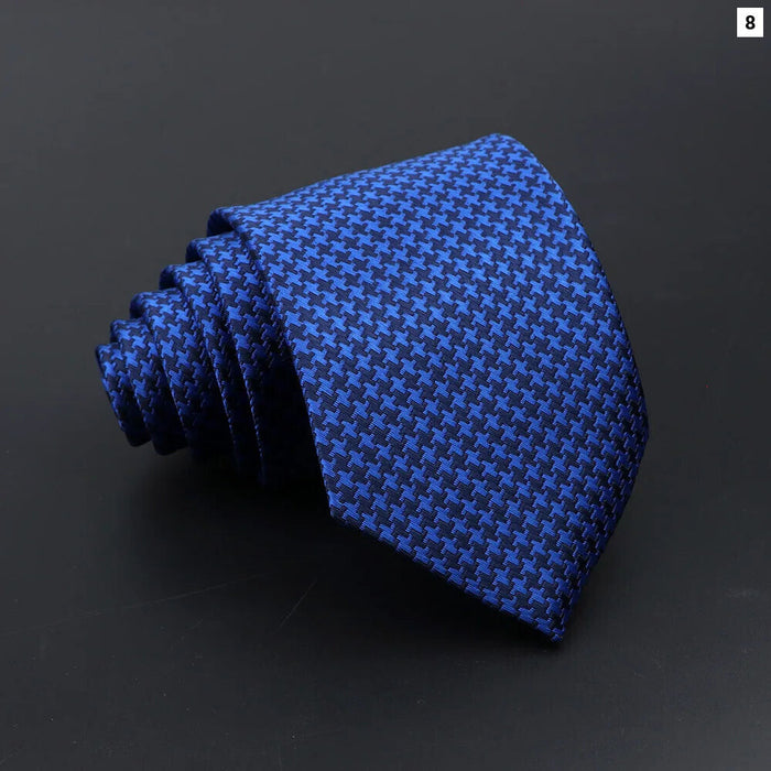 Classic Mens Tie Business Solid Colour Stripe Plaid Dots 7Cm Jacquard Wedding Daily Wear Cravat Gift