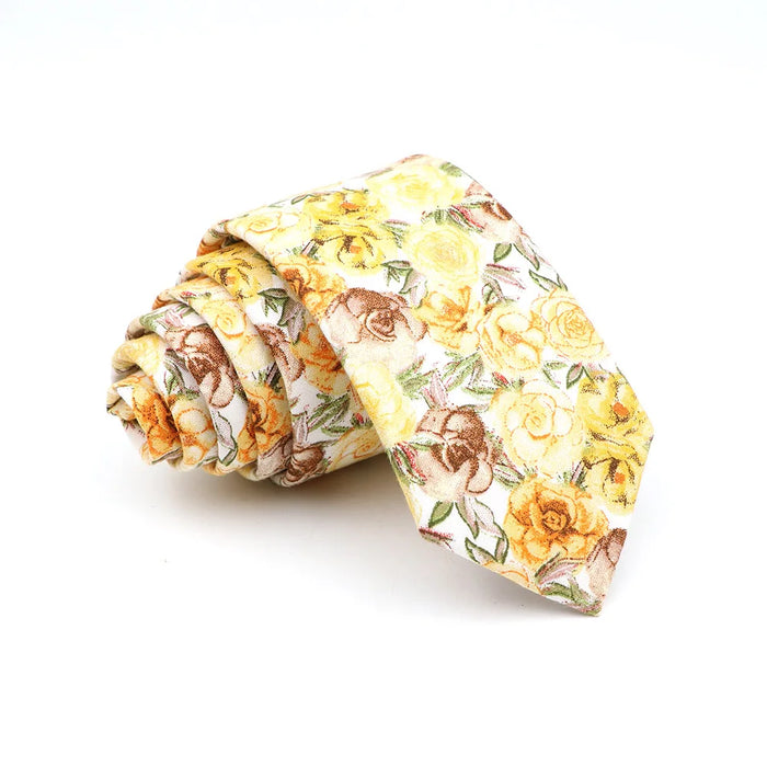 Floral Skinny Tie For Men Weddings And Parties