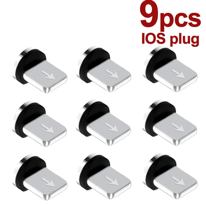9 Piece Magnetic Tips For Mobile Phones 3 In 1 Plug Converter Cable