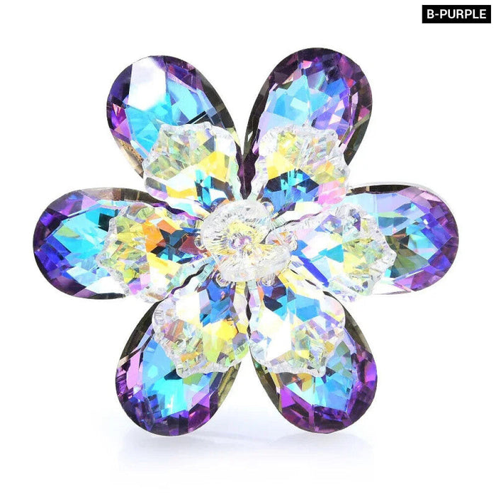 Glass Flower Brooch 14 Colours