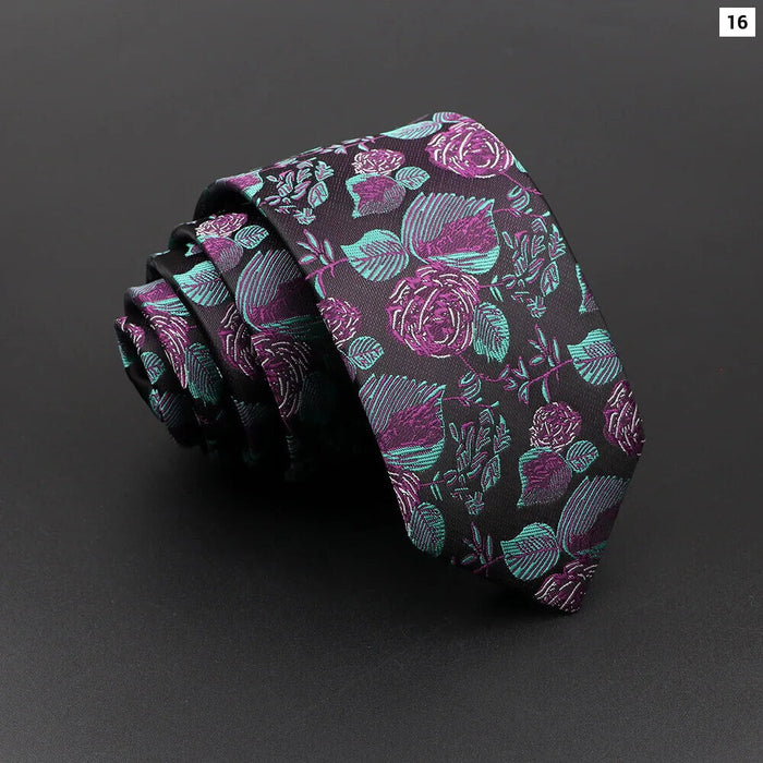 Floral Jacquard Necktie Classic Luxury For Business And Weddings