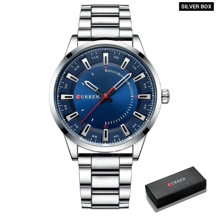 Fashion Style Men Watches Quartz Wristwatches Stainless Steel Band Clock Male