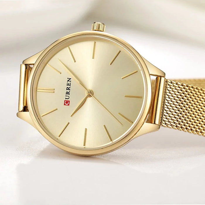 Elegant Simple Stainless Steel Quartz Wristwatches For Ladies