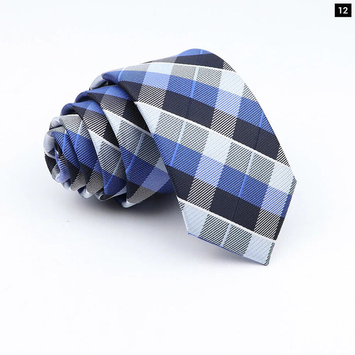 Classic Jacquard Plaid Neck Tie 6Cm Width