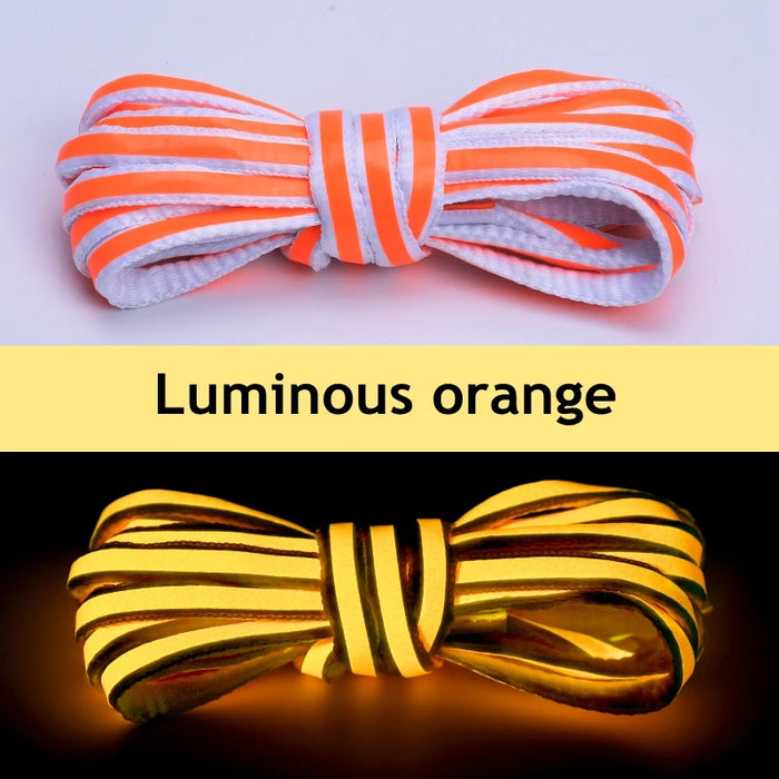 1Pair Semicircle Reflective Luminous Laser Sequin Shoe Laces 100/120/140Cm Length