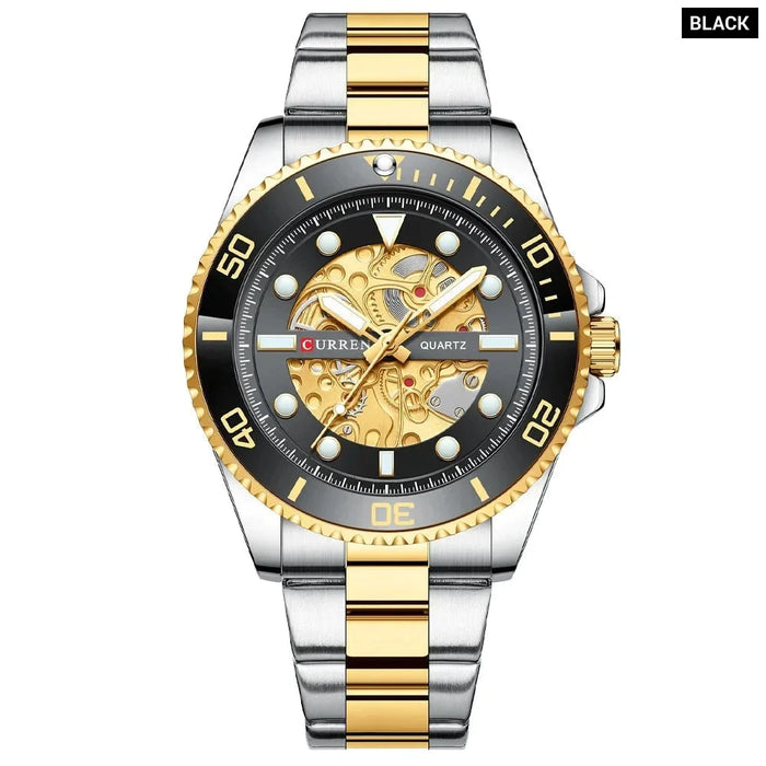 Casual Stainless Steel Band Waterproof Luminous Quartz Wristwatches For Men