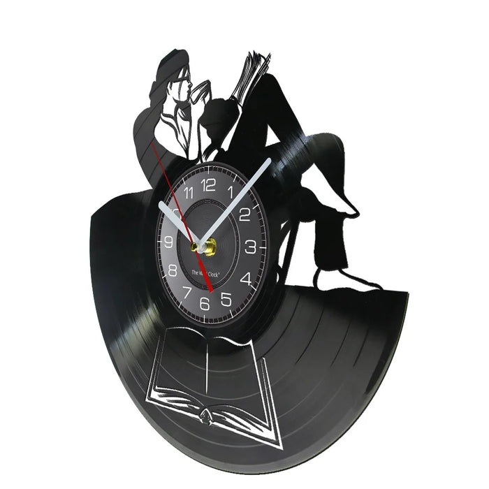 Reading Lady Vinyl Record Clock