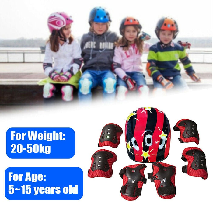 Kids Protective Gear Set Safety Helmet Wrist Elbow Knee Pads For Cycling Skating Skiing